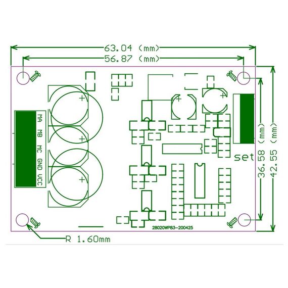 Шим PWM bldc регулятор DC 12V-36V 500W с радиатором | Зображення 2