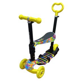 Детский самокат 4-х колесный 5 в 1 SC20482(Yellow) колеса со светом