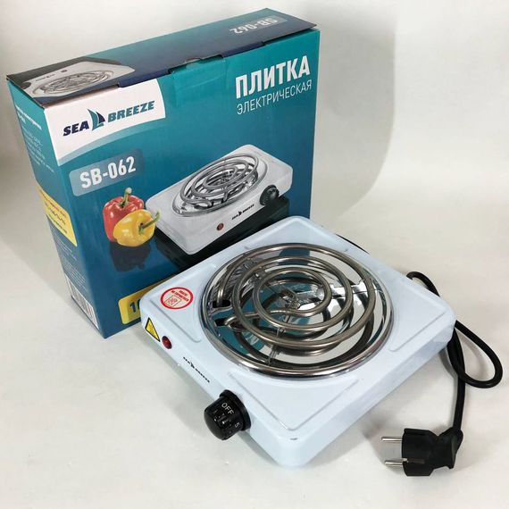 Настольная плита электрическая Sea Breeze SB-062 1000 Вт, настольная одноконфорочная, плита бытовая | Зображення 9