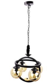 Люстра підвісна LOFT на 4 лампочки 25068 Чорний 45-105х47х47 см.