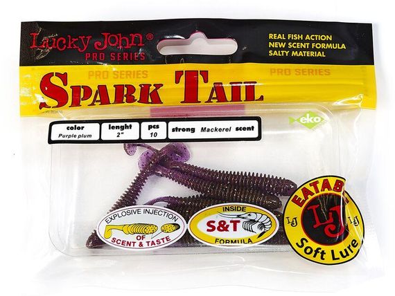 Виброхвосты съедоб. искусст. LJ Лаки Джон Pro Series Spark Tail 2,0in /S13 10 шт в упаковке. | Зображення 1