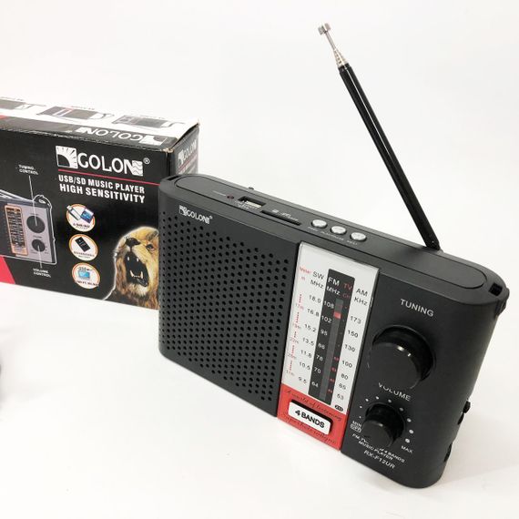 Радіоприймач переносний GOLON RX F12 AM/FM/SW, Радіоприймач am fm, Радіо переносне фм. Колір: чорний | Зображення 6