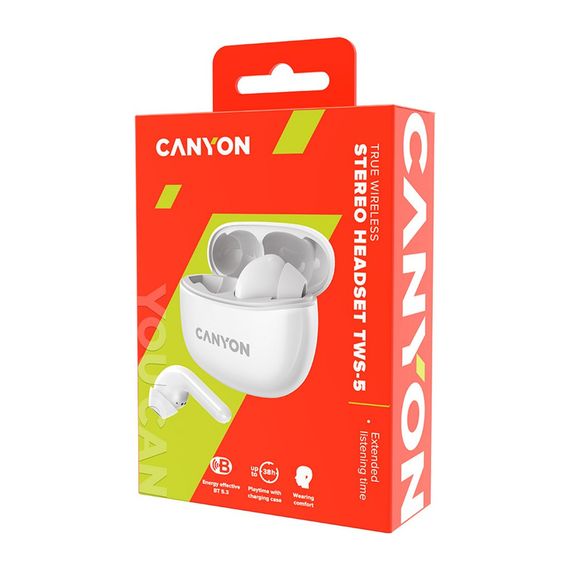 Навушники Canyon TWS-5 White (CNS-TWS5W) | Зображення 4