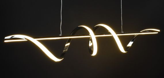 Люстра світлодіодна підвісна LED світильник для квартири на стелю лед 27426 Хром 30-100х20х100 см. | Зображення 2