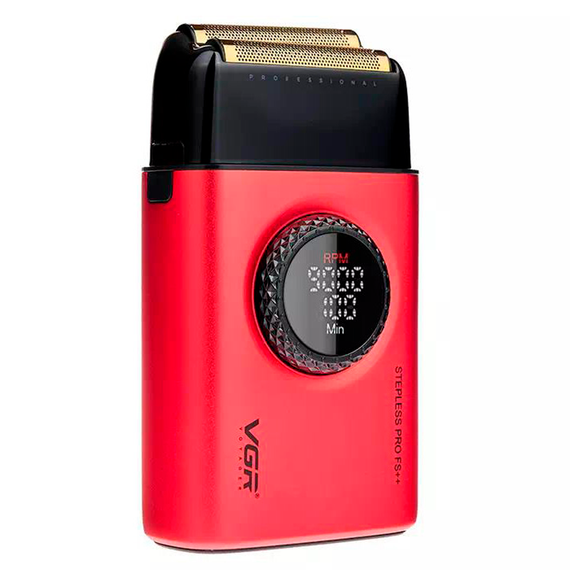 Электробритва VGR V-377 RED шейвер, двойное лезвие, регулировка мощности 7000-9000 RPM, LED дисплей | Зображення 3