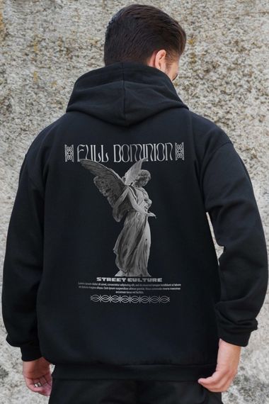 Утеплене зіп худі на флісі зіпер з принтом Dominion Without Kane Black