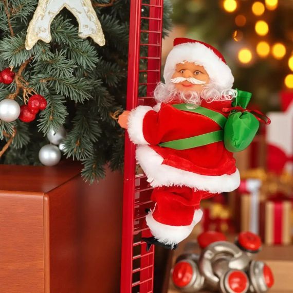 Игрушка Дед Мороз, на лестнице CX-5 музыкальная новогодняя игрушка | Зображення 1