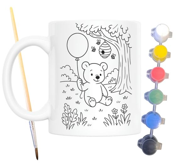 Набір для творчості кружка розмальовка Вінні-Пух (за мотивами повісті Алана Мілна) 330 мл біла (КР0194) | Зображення 1