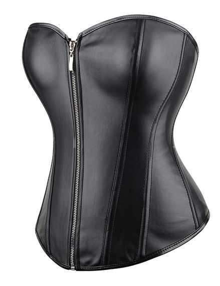Корсет с застежкой молнией Star Night Sexy Leather и шнуровкой, черный, XS (без коробки) Sex Aura | Зображення 4
