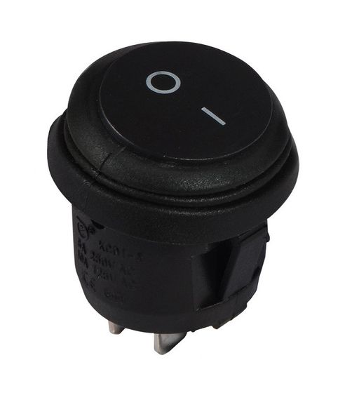 Перемикач KCD1-5-101W B/B 1 клавіша чорна кругла вологозахищена Ny95500721