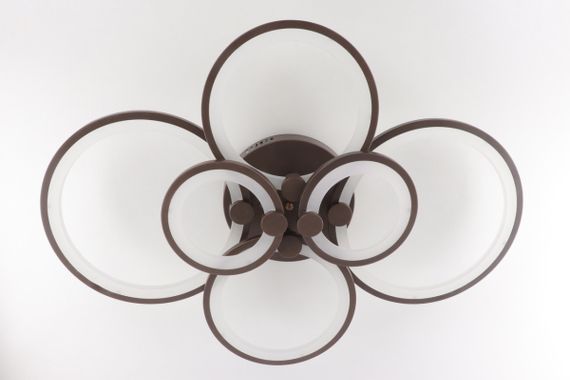 Люстра світлодіодна стельова LED світильник для квартири на стелю лед з пультом 25588 Коричневий 12х58х80 см. | Зображення 9