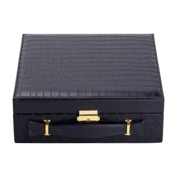 Скринька для прикрас з еко шкіри 2 яруси органайзер для ювелірних виробів HP-5-35B | Зображення 4