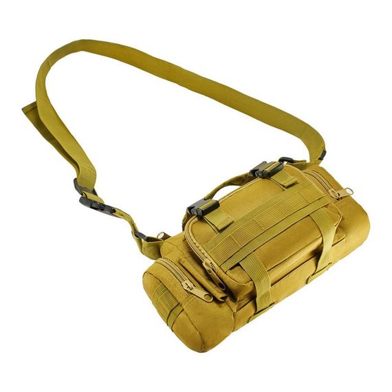 Сумка тактическая Tactical, сумка нагрудная с ремнем на плечо 5 литров кордура, на пояс Койот | Зображення 3