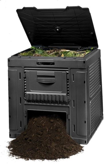 Компостер садовый пластиковый Keter (Кетер) E-Composter 470 л без основы (дна) (17186236) Черный | Зображення 5