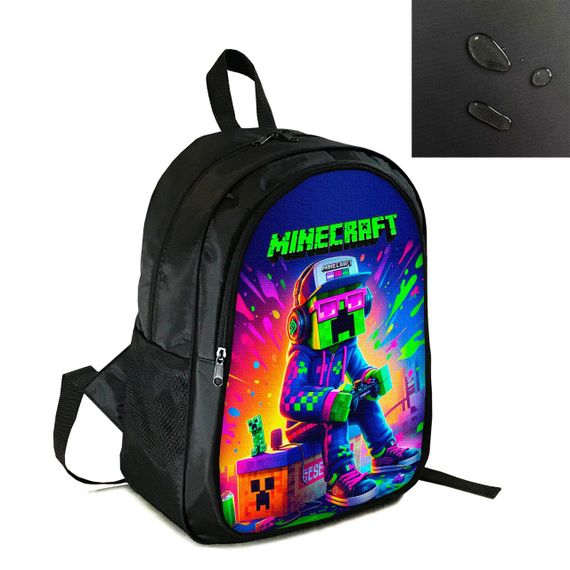 Рюкзак міський/шкільний 38×28см з принтом Minecraft Кріпер дитячий, підлітковий, спортивний (4185)