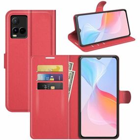 Чохол книжка з кишенями для карт на Vivo Y33s колір Червоний