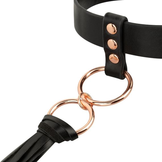 Нашийник із флоггером Rosy Gold — Collar with Flogger — Black Sex Aura | Зображення 5