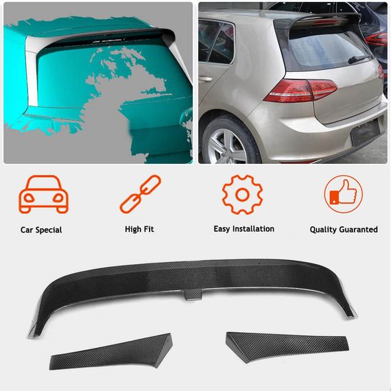 Спойлер V2 (для Base/R-Line HB, Карбон) для Volkswagen Golf 7/E-Golf 2012-2020 гг | Зображення 1