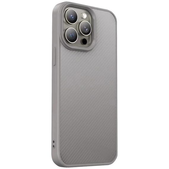 TPU чехол Carbon Protective with Magsafe для Apple iPhone 15 Pro (6.1") Grey