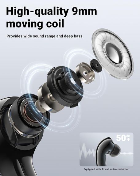 Навушники TWS Acefast T9 obsidian black | Зображення 2