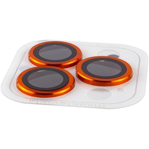 Захисне скло Metal Classic на камеру (у упак.) для Apple iPhone 17 Pro (6.3") / 17 Pro Max (6.9") Чорний / Black Помаранчевий / Orange | Зображення 2