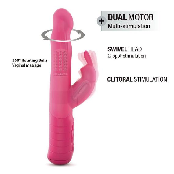 Вібратор-кролик Dorcel Baby Rabbit Magenta 2.0: Перлинний масаж, Обертова головка, Подвійна стимуляція, колір Магента | Зображення 3