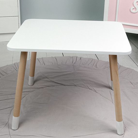 Дитячий прямокутний столик 46х60х45, стіл у дитячу від 1 року, білий | Зображення 1