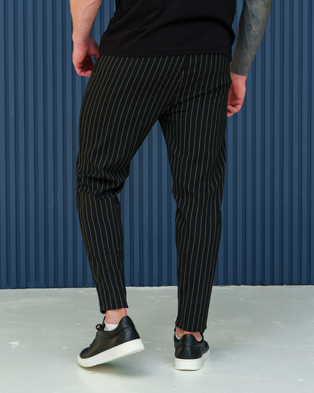 Штани змійка смужки чорний S XL