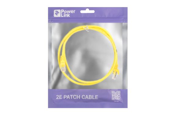 Патч-корд 2E Cat 5e,UTP,RJ45, 26AWG ,7/0.16 CCA, 1.20 m, PVC,Yellow (2E-PC5ECA-120YLW) | Зображення 2