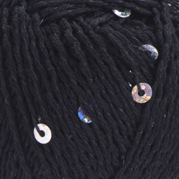 Yarnart COTTON GOLD PAILLETTES № 7101 чорний Котон Голд Пайетка Пряжа бавовна з паєткою, нитки для в'язання | Зображення 1