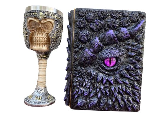 Подарунковий набір Келих 3D Череп у Шоломі та Блокнот 3D «Око Ілюзій»