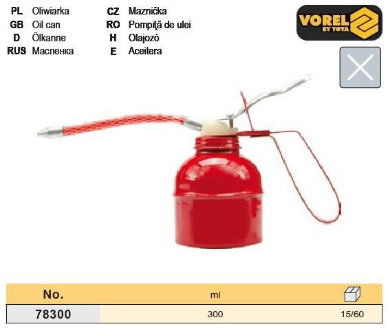Масляна металева гнучкий наконечник 300 мл Польща VOREL-78300 | Зображення 3