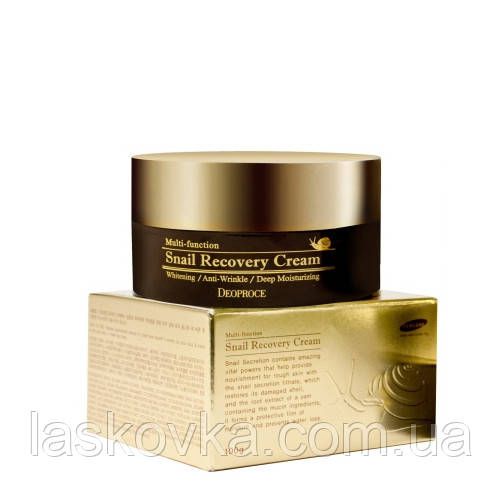 Відновлювальний равликовий крем преміум класу Deoproce snail recovery cream, 100 мл | Зображення 1