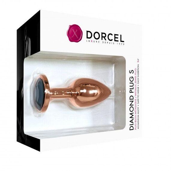 Металева анальна пробка із прикрасою у вигляді кристалу Dorcel - Diamond Plug Rose Gold S Sex Aura | Зображення 4