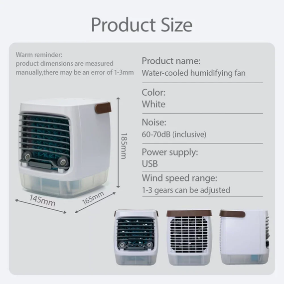 Портативний вентилятор USB з водяним охолодженням, розпилювач, Arctic air cooler AND XL-1375, зволожувач | Зображення 6