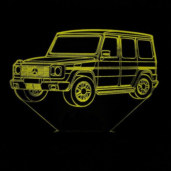 Акриловый светильник-ночник Mercedes-Benz G-Class желтый tty-n002042