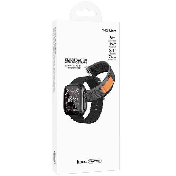 Смарт-часы Hoco Y42 Ultra Smart sports watch (call version) Black | Зображення 1