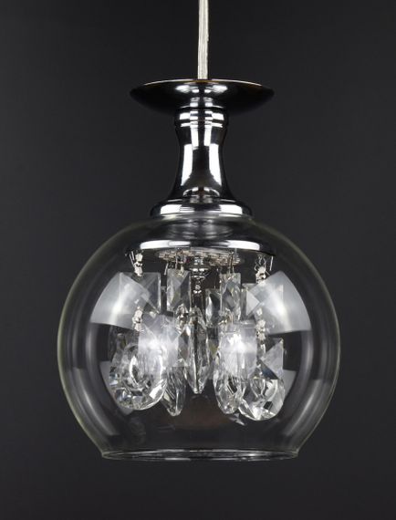 Люстра світлодіодна підвісна LED світильник для квартири на стелю лед 26998 Хром 30-150х14х14 см. | Зображення 6