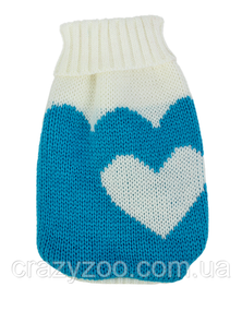 Свитер для собак и котов EcoToys Heart S бело-голубой A: 20 см B: 29 см C: 18 см 6905
