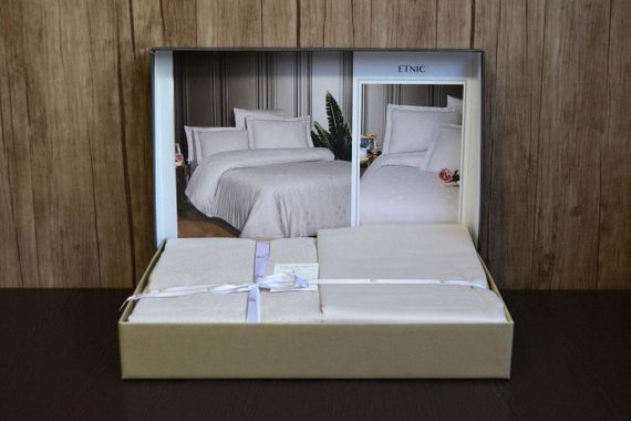 Постільна білизна First Choice Jacquard Satin 200 х 220 см Etnic Beige | Зображення 2