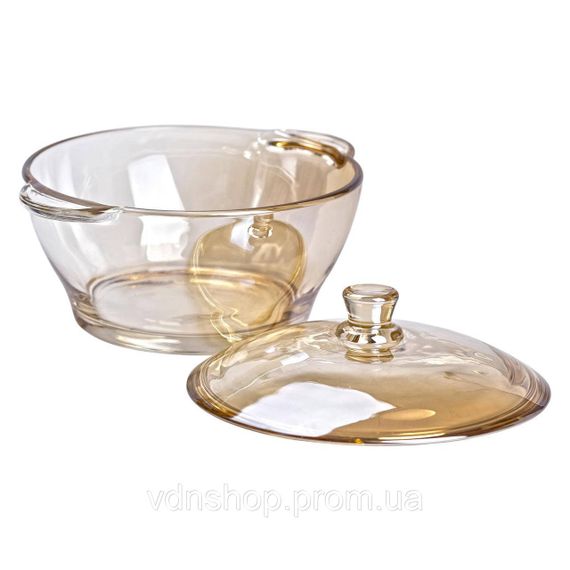 Супниця із кришкою скляна Ø 15.5 см бульйонниця 1 л для гарячих страв HP-YH-5 | Зображення 3