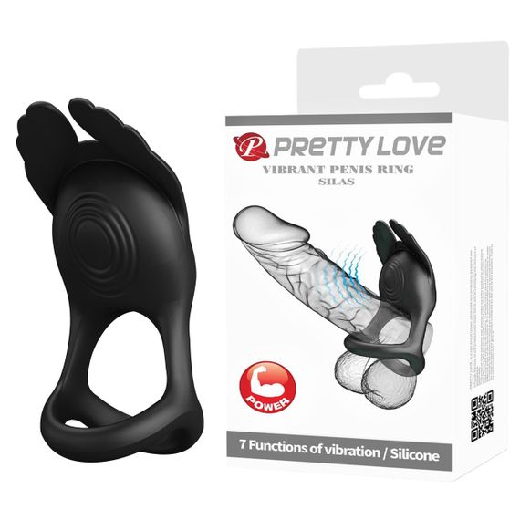 Віброкільце для пари Pretty Love Silas (чорне) Sex Aura