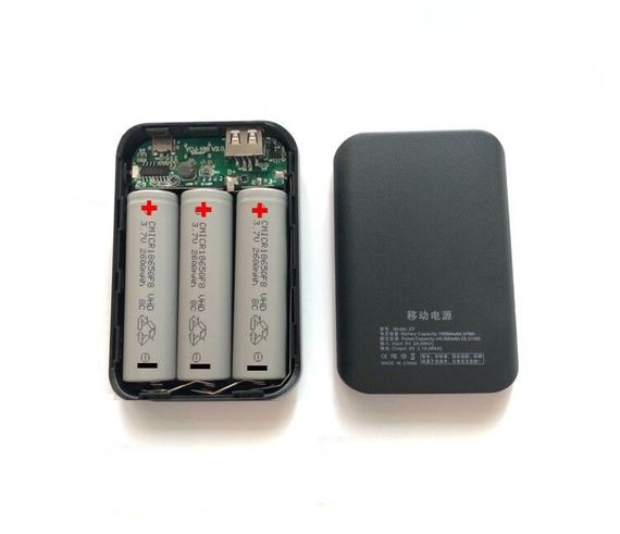 Корпус коробка для POWER BANK 18650х3 черный | Зображення 3