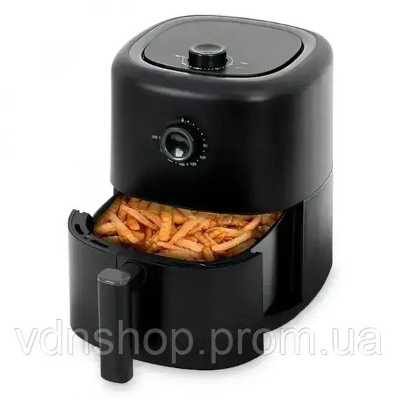 Аэрофритюрница для дома с таймером на 1.5 Л, 1200 ВТ AIR FRYER CROWNBERG CB 5541Безмасляная фритюрница