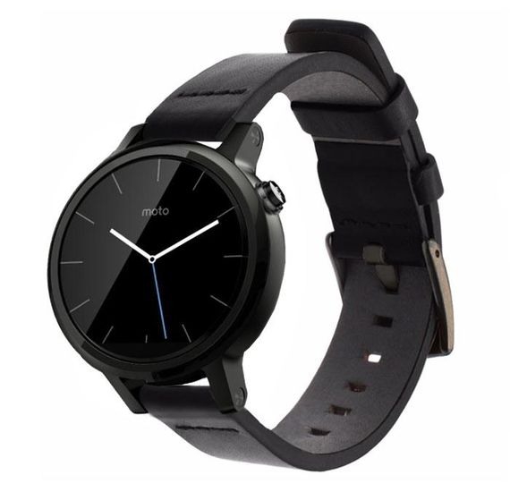 Кожаный ремешок Primo Classic для часов Motorola Moto 360 2nd gen (42 mm ) - Black