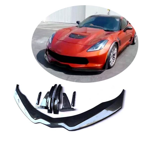 Накладка на передній бампер Lip (2013-2017, Карбон) для Chevrolet Corvette C7 рр