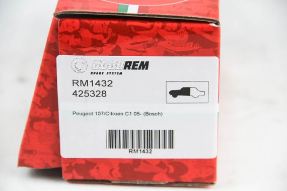 Колодки передні гальмівні Peugeot 107/Citroen C1 05- (Bosch), GOODREM (RM1432) | Зображення 2