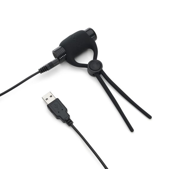 Ерекційне віброкільце-ласо So Divine MEN – регульоване, з віброкулею, силікон, водозахист, USB-зарядка | Зображення 4