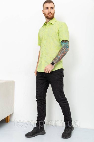 Рубашка мужская однотонная цвет салатовый размер S FA_003821 | Зображення 1