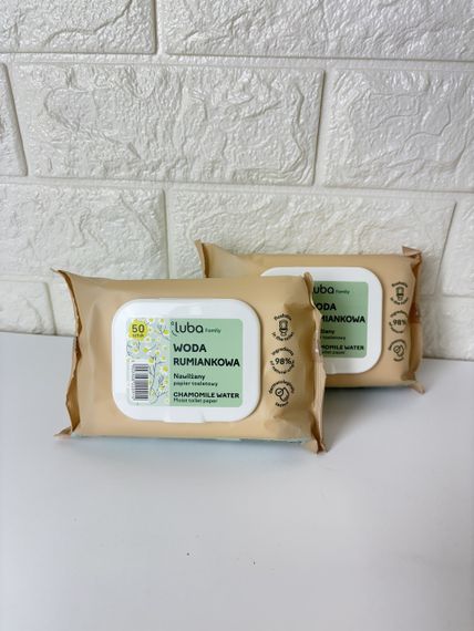 Luba ECO Family влажная туалетная бумага с клапаном с ромашковой водой 50 шт